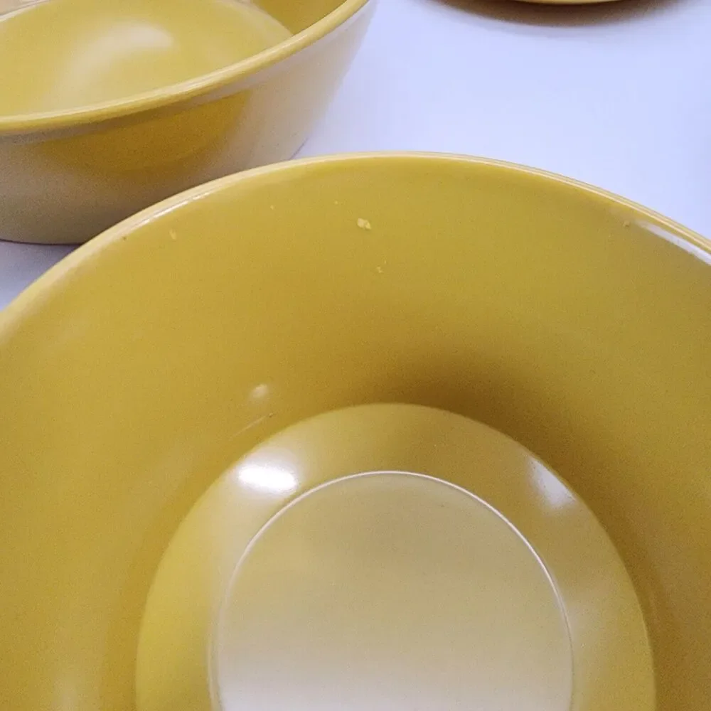 Vintage Melamine Coffee Cups Bowls Plates Harvest Yellow 24 Ct Allied Chemical